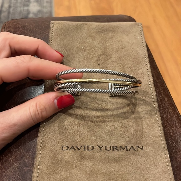 David Yurman - Crossover Three Row Cuff Bracelet - Picture 2 of 5